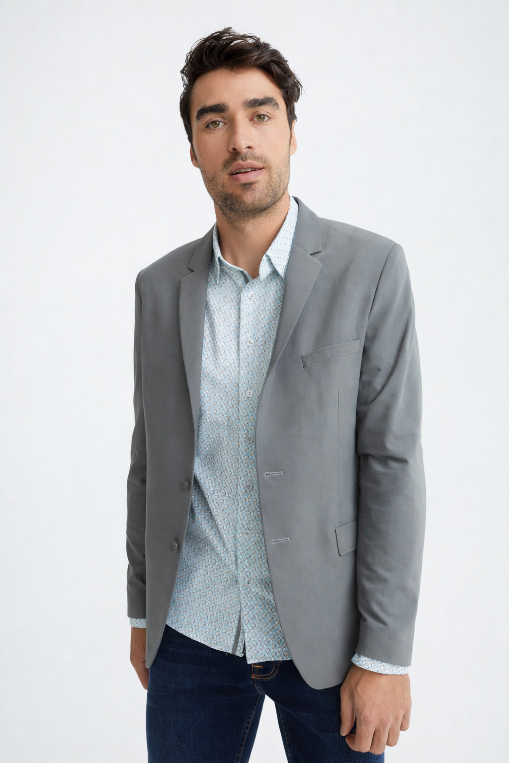 Dark Grey Stretch Performance Blazer Men's Modern Tailored Jacket | Stone Rose Dark Grey Stretch Performance Blazer Men's Modern Tailored Jacket | Stone Rose