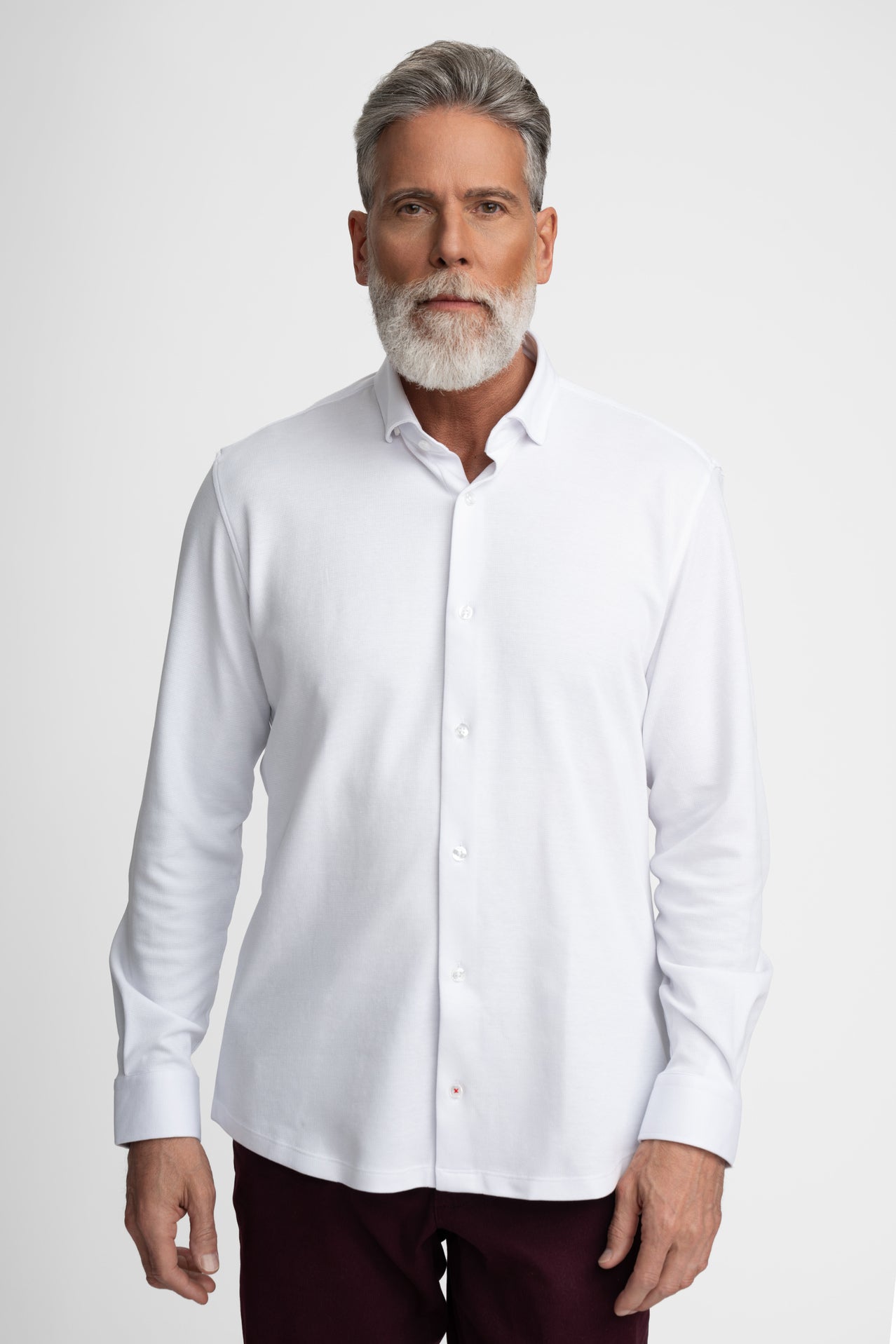 Stone Rose Men's Solid Performance Piqu Button-Up Shirt - White - Casual shirts Stone Rose Men's Solid Performance Piqu Button-Up Shirt - White - Casual shirts