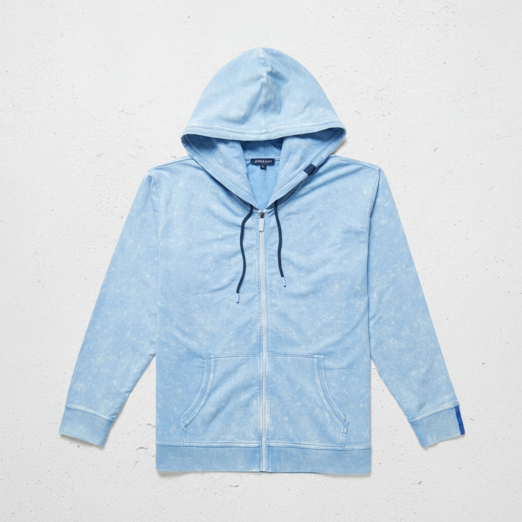 Light Blue Fleece Zip Hoodie