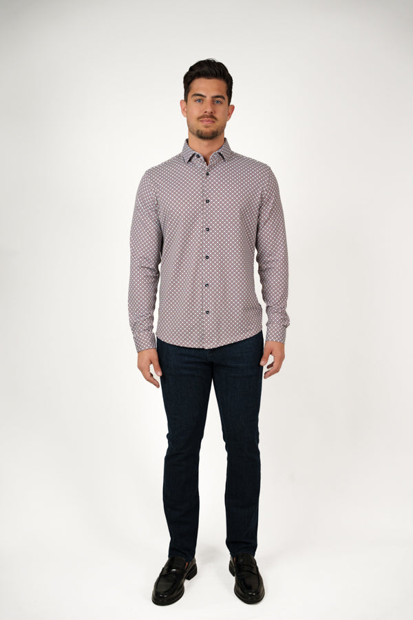 APEX- Dark Pink Brilliant cut Geo Shirt