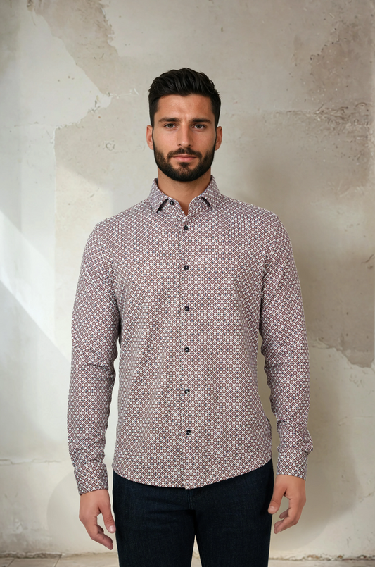 APEX- Dark Pink Brilliant cut Geo Shirt