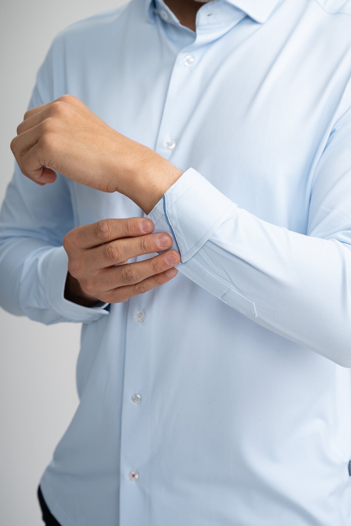 APEX - Light Blue Birdseye Long Sleeve Shirt