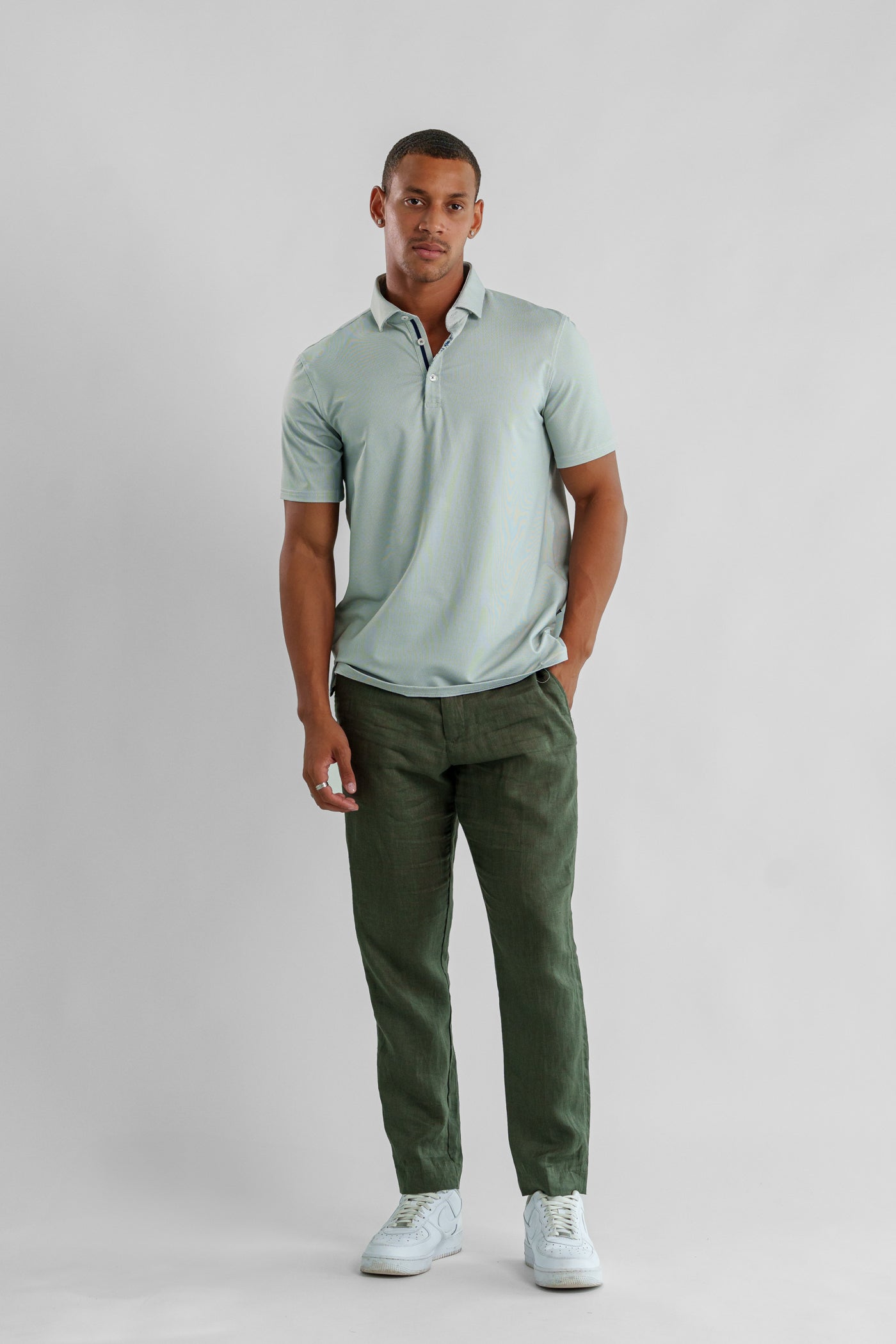 APEX - Olive Birdseye Polo