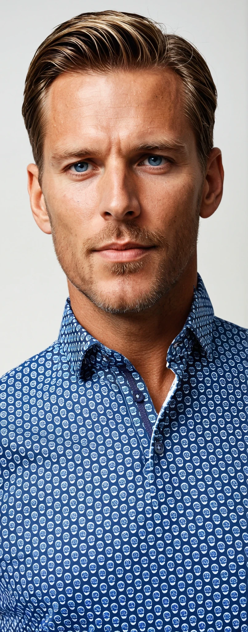 APEX - Dark Navy Skull Print Stretch Polo