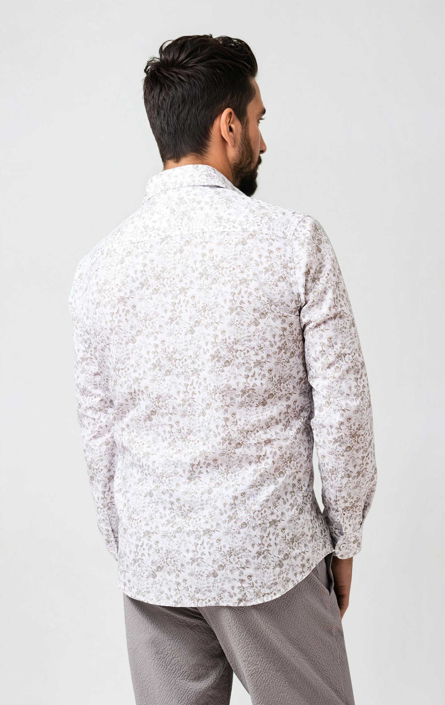 BUONASERA - Beige Clubhouse Floral Linen Shirt