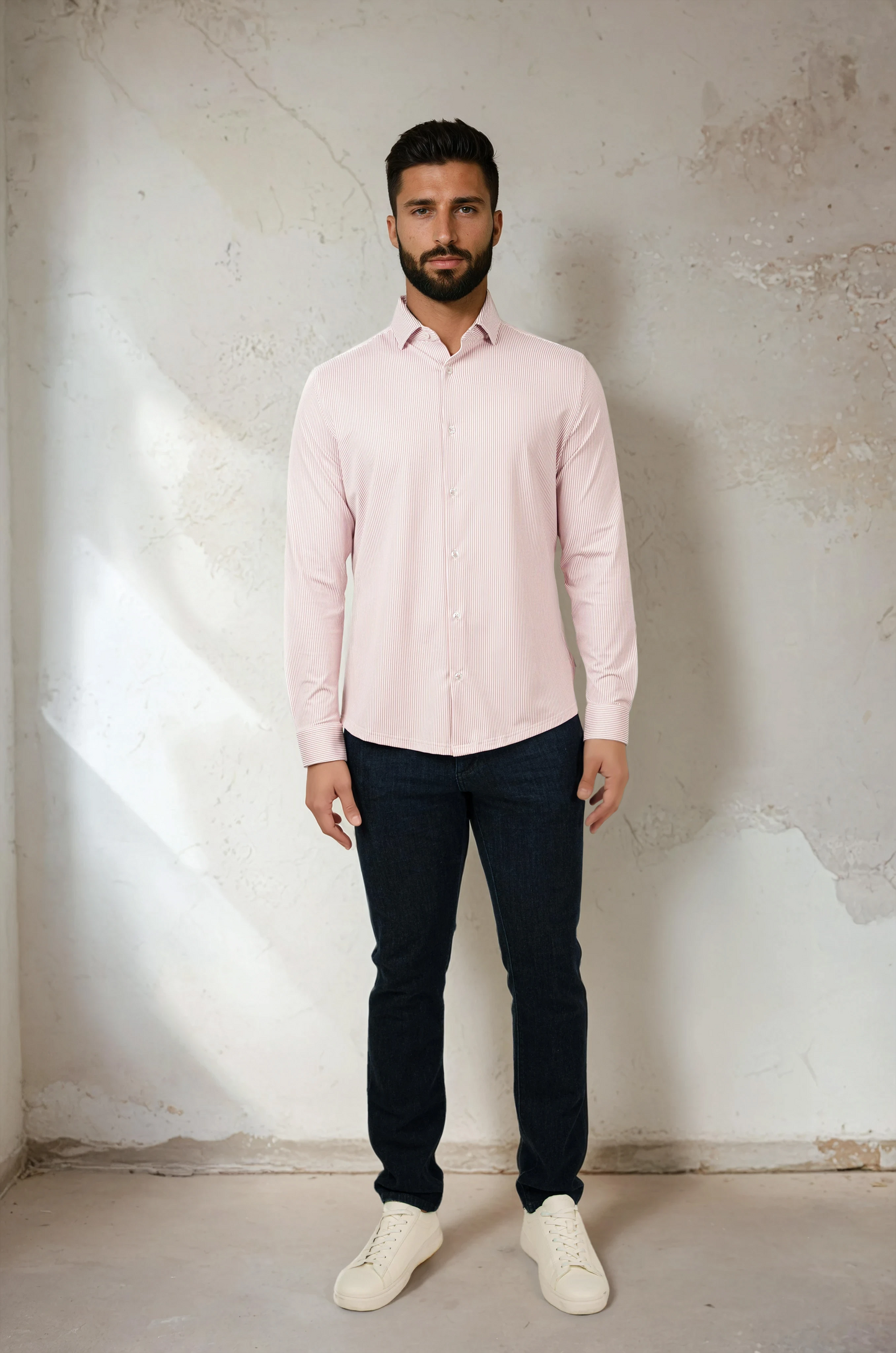 APEX - Dark Pink Estate Microstripe Shirt