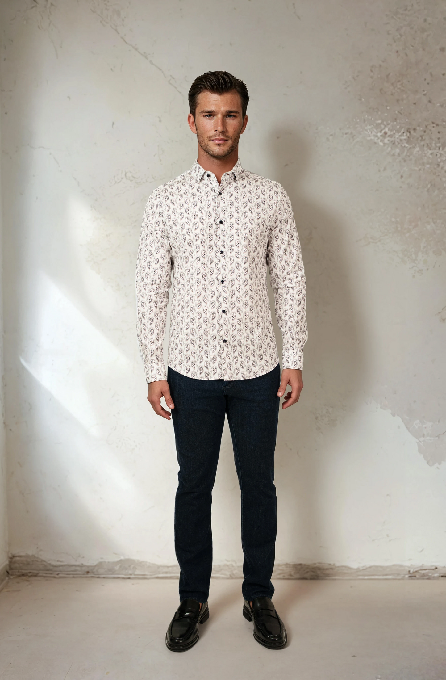 NOVA - White Feather Paisley Shirt