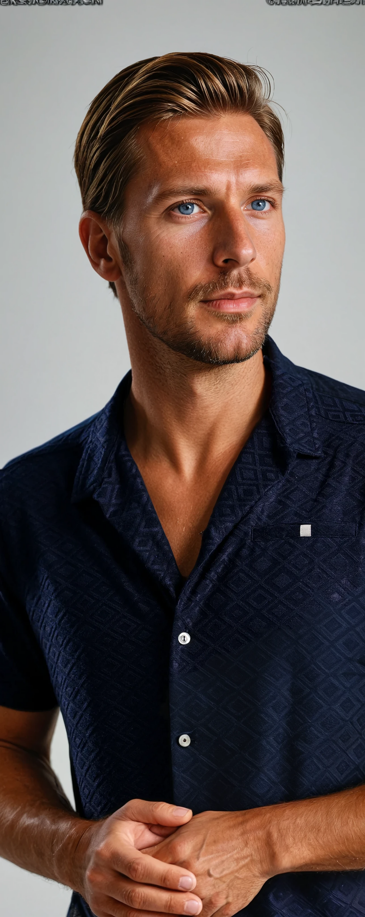 PALMA - Navy Diamond Geo Resort Shirt