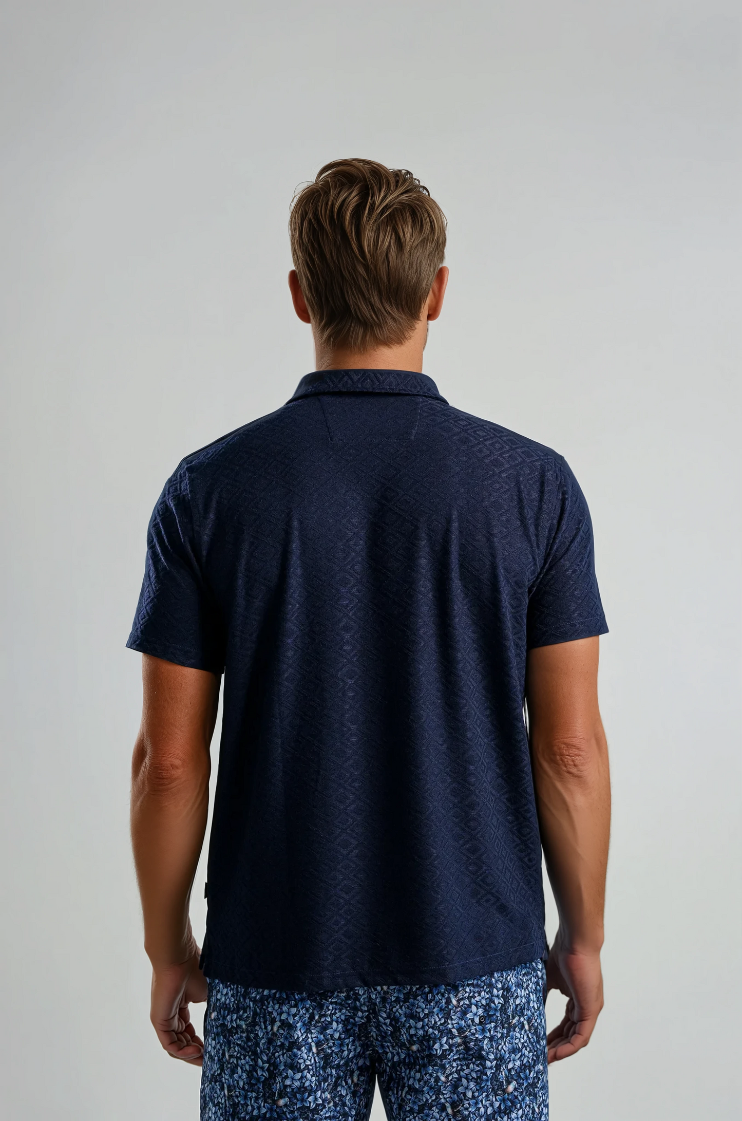 PALMA - Navy Diamond Geo Resort Shirt