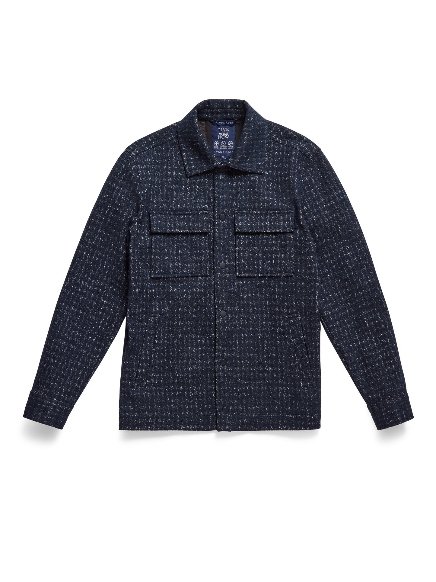HUNTER - Dark Navy Knit Houndstooth Jacket