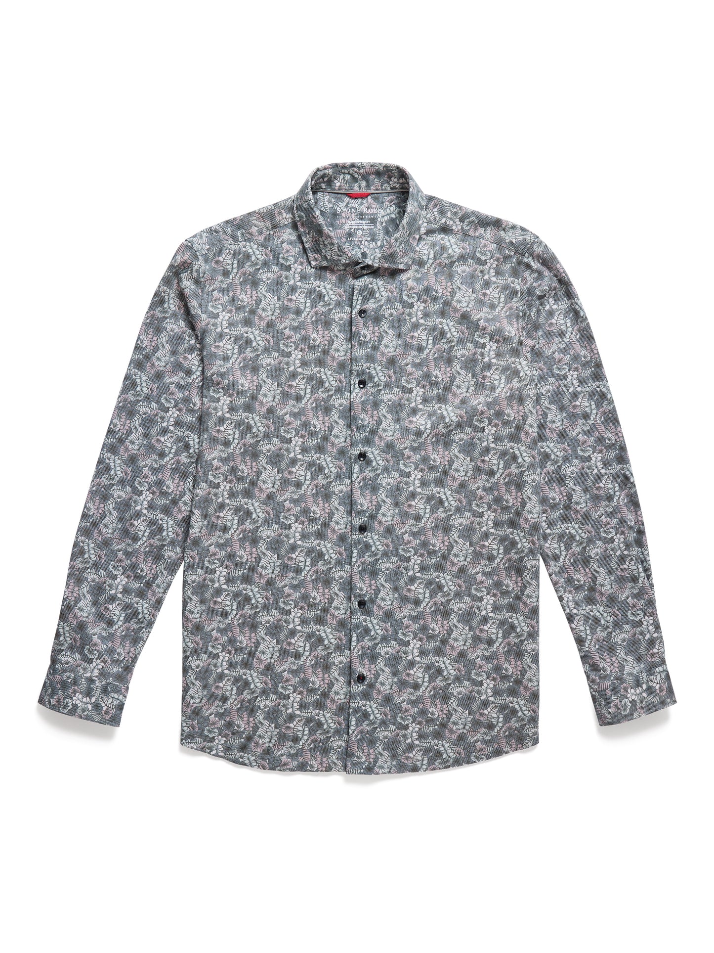 ORIGIN - Dark Pink Urban Jungle Print Shirt