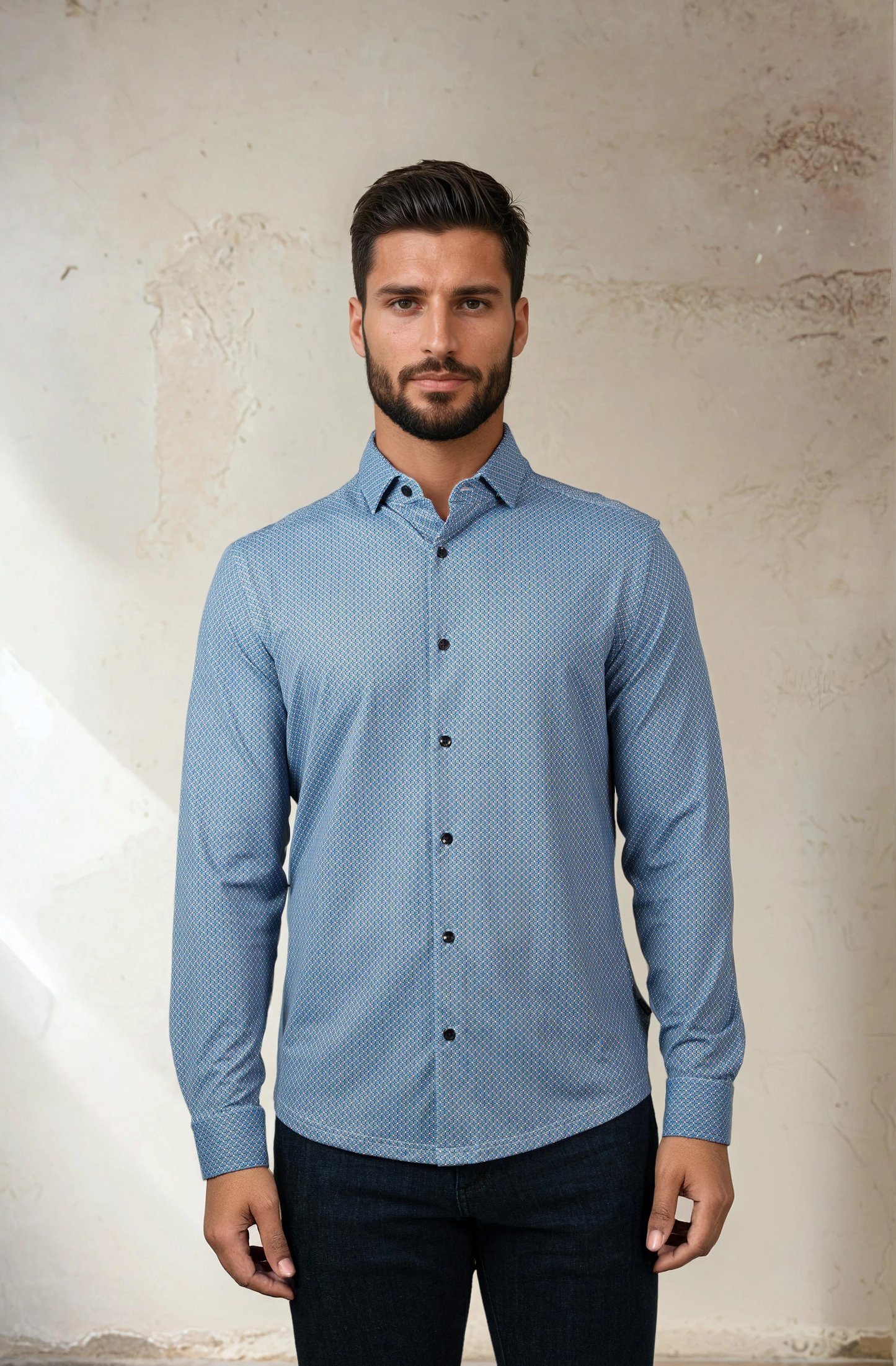 APEX - Dark Navy Interlinked Motif Shirt