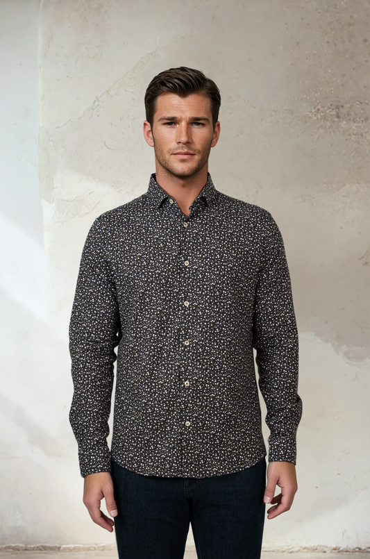 NOVA - Dark Navy Meadow Ditsy Shirt
