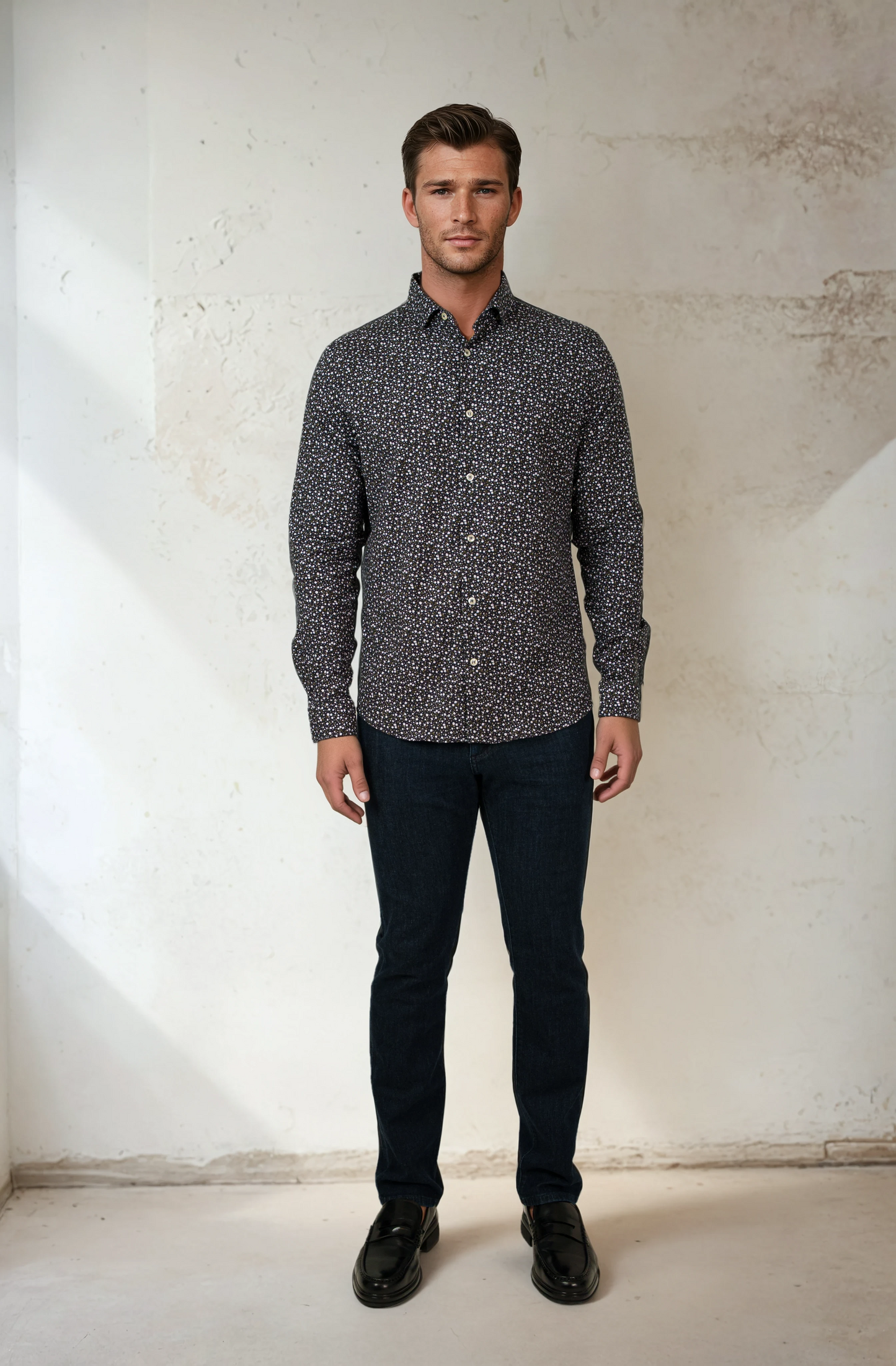 NOVA - Dark Navy Meadow Ditsy Shirt
