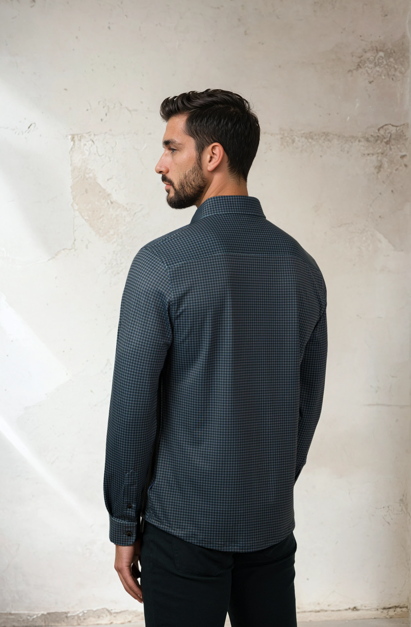 APEX - Dark Grey Micro Houndstooth Shirt