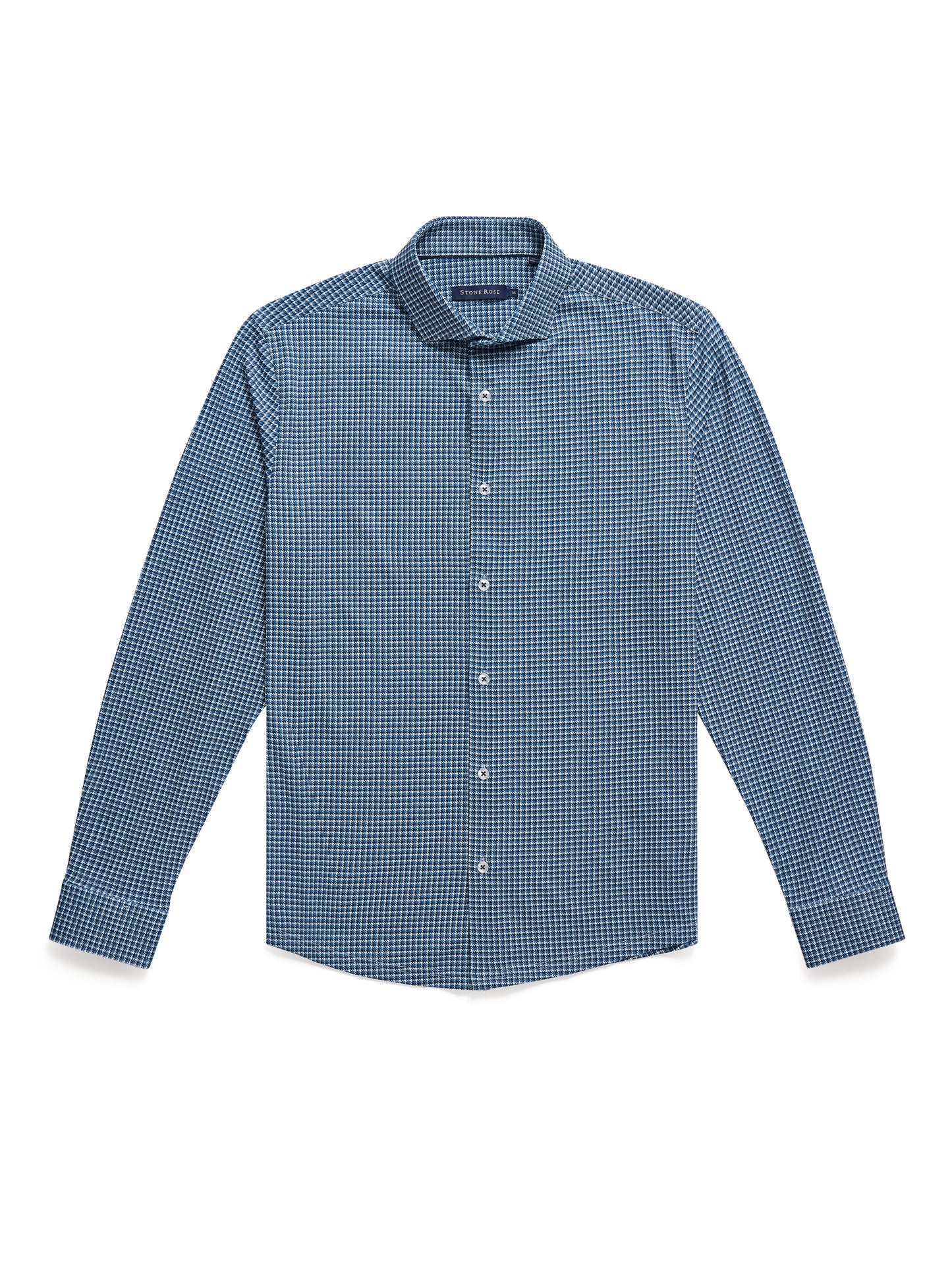 APEX - Medium Blue Micro Houndstooth Shirt