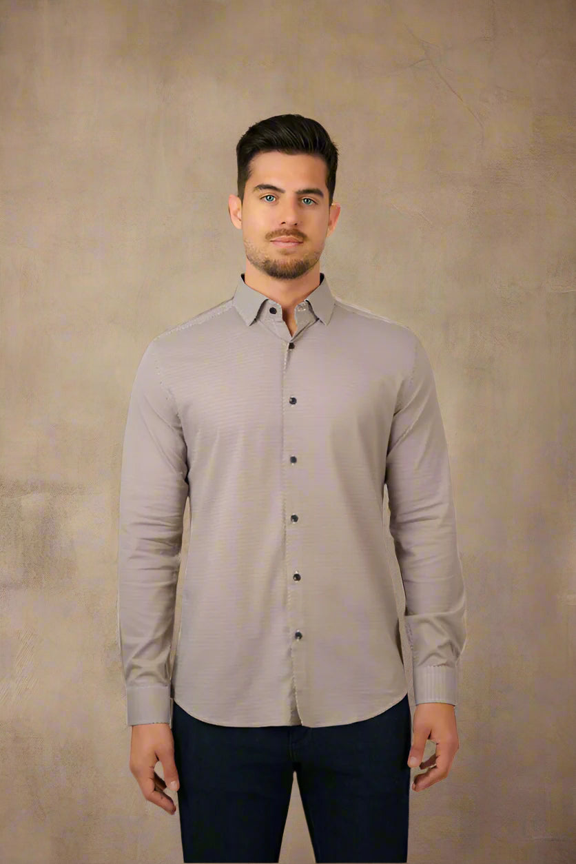 NOVA - Medium Orange Micro Weave Shirt