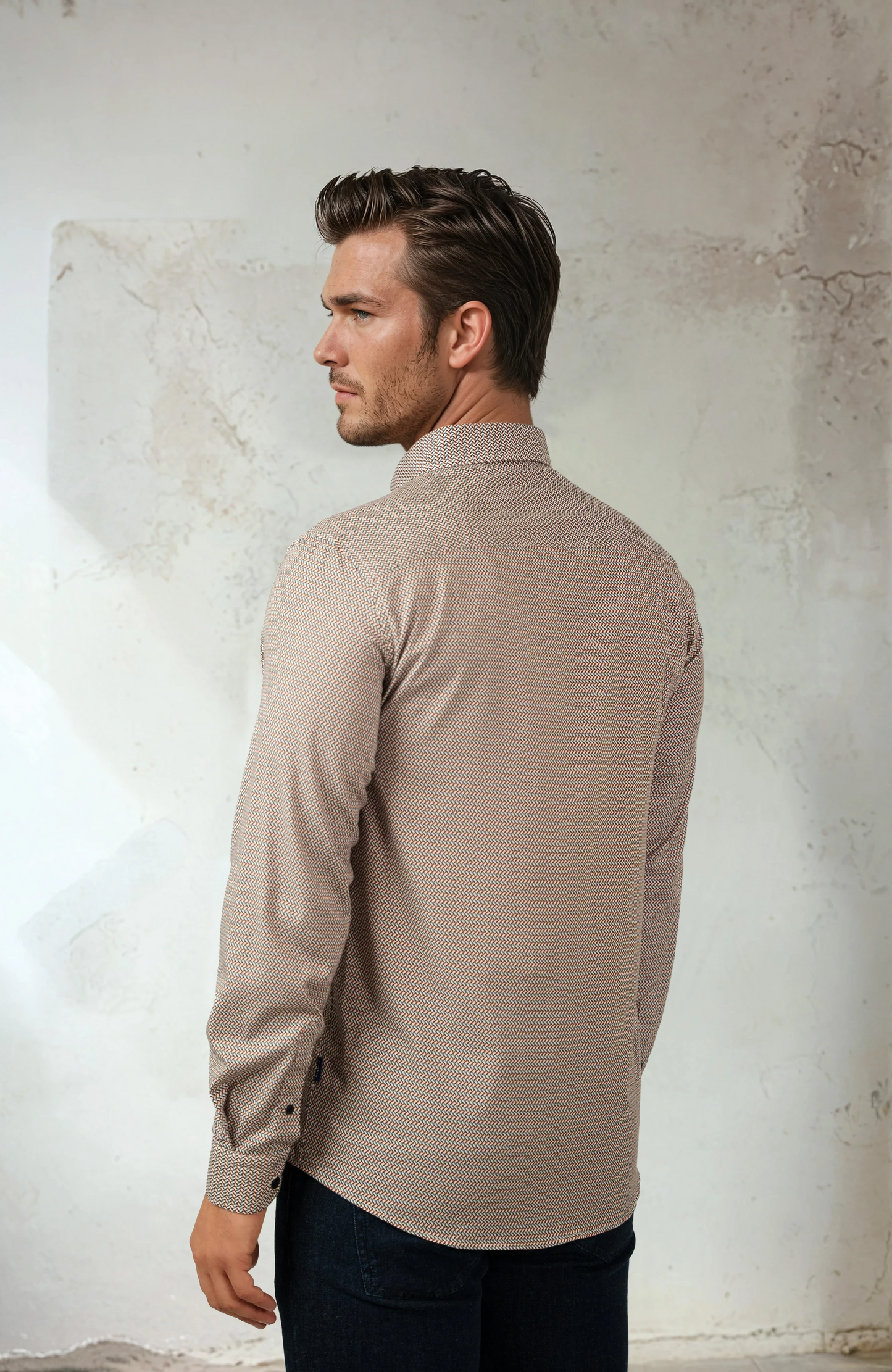 NOVA - Medium Orange Micro Weave Shirt
