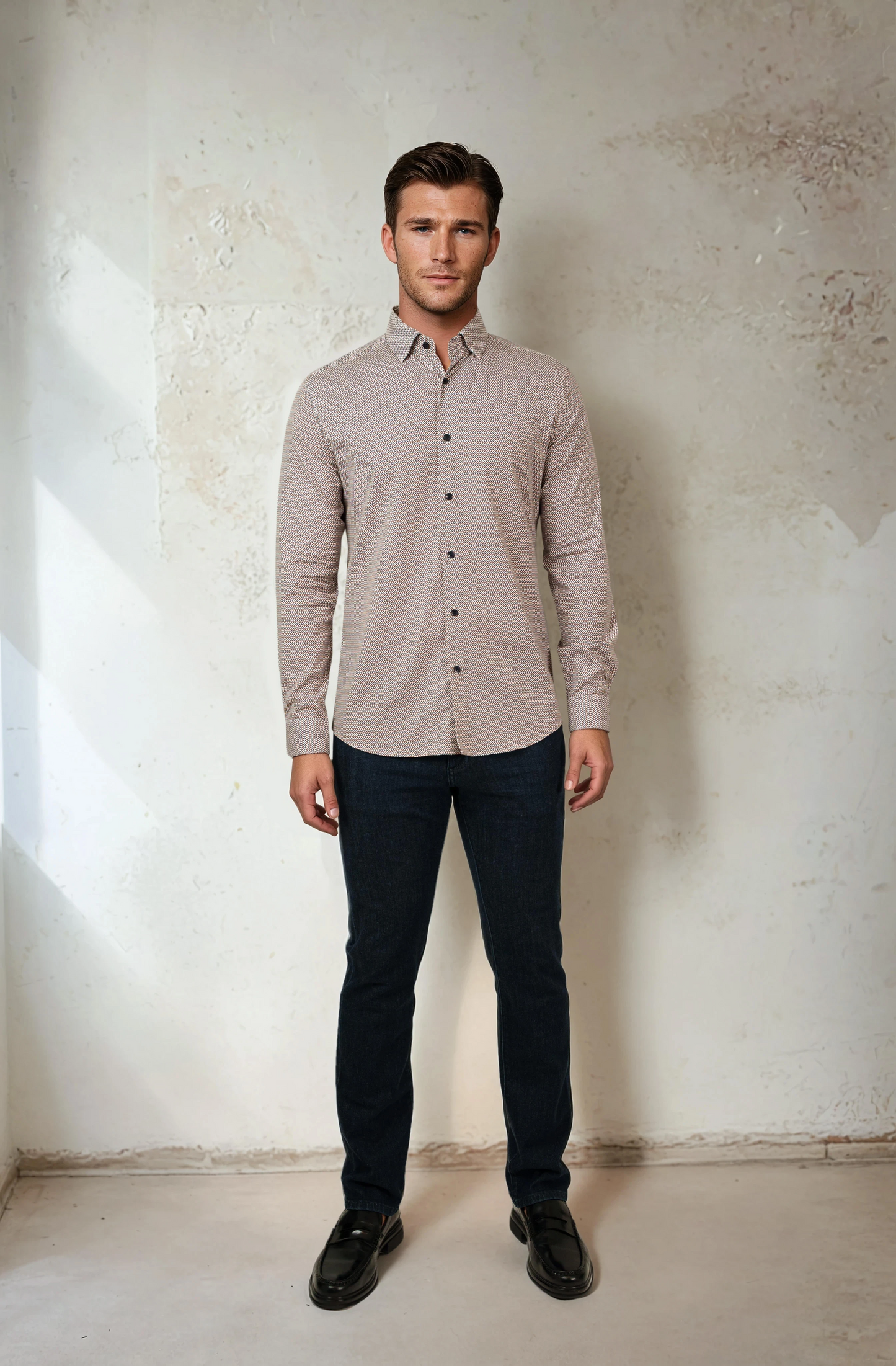 NOVA - Medium Orange Micro Weave Shirt