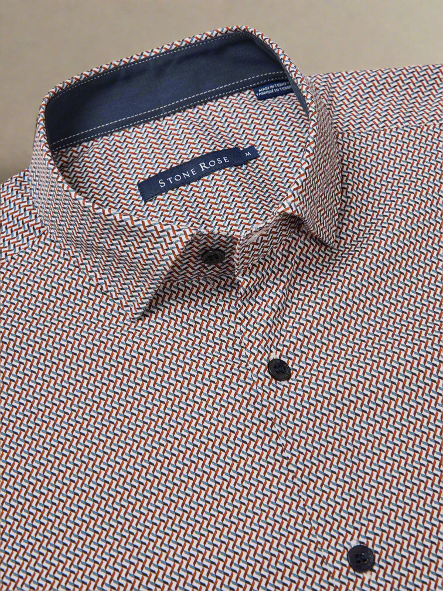 NOVA - Medium Orange Micro Weave Shirt