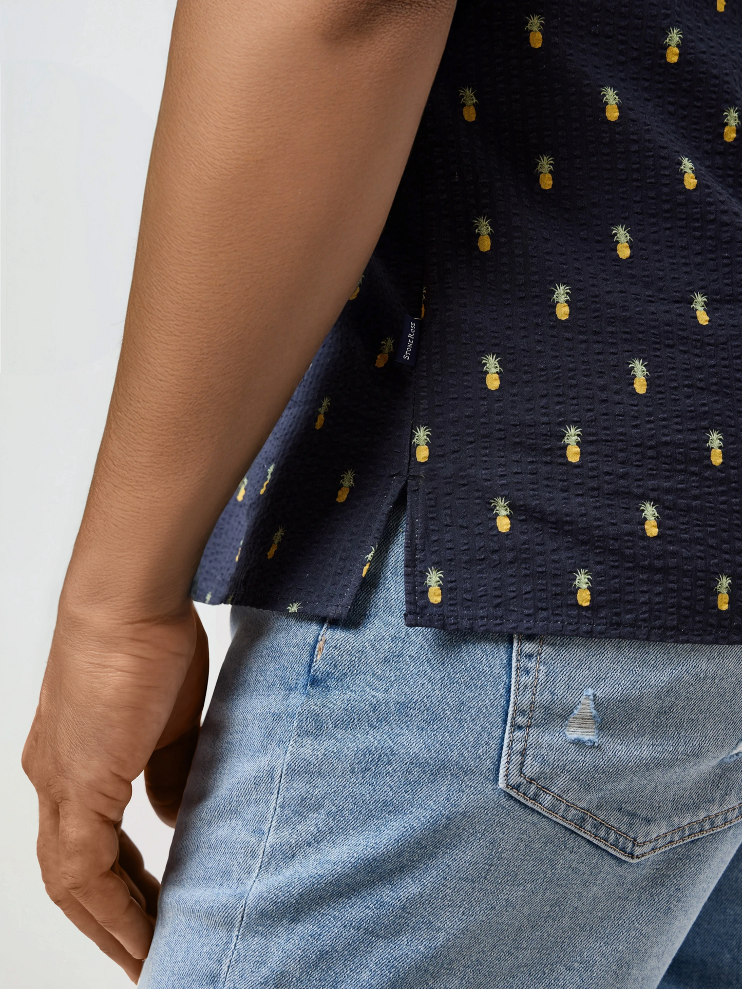 BOARDWALK - Seersucker Pineapple Print Shirt
