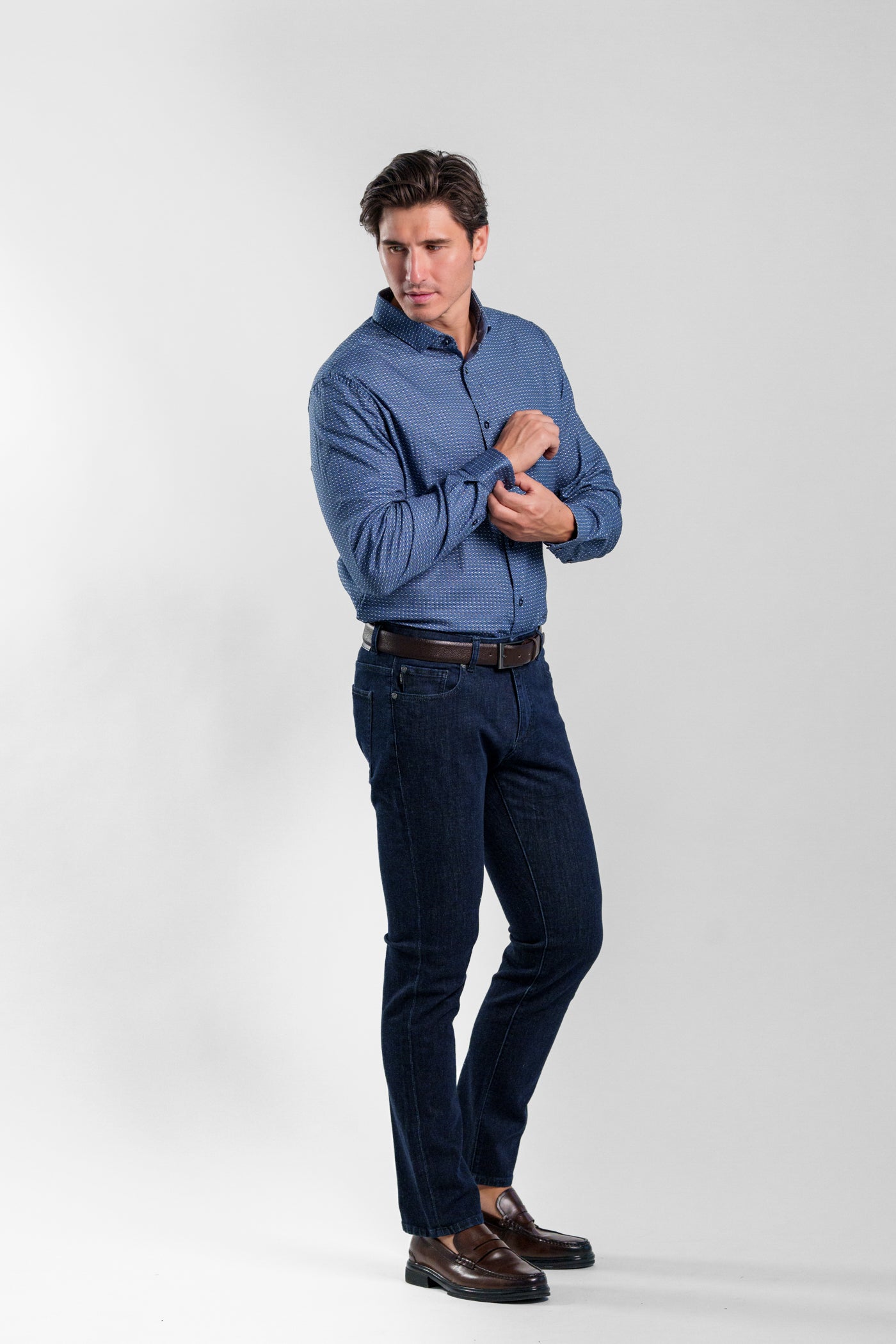 NOVA - Dusk Blue Rectangular Long Sleeve Shirt