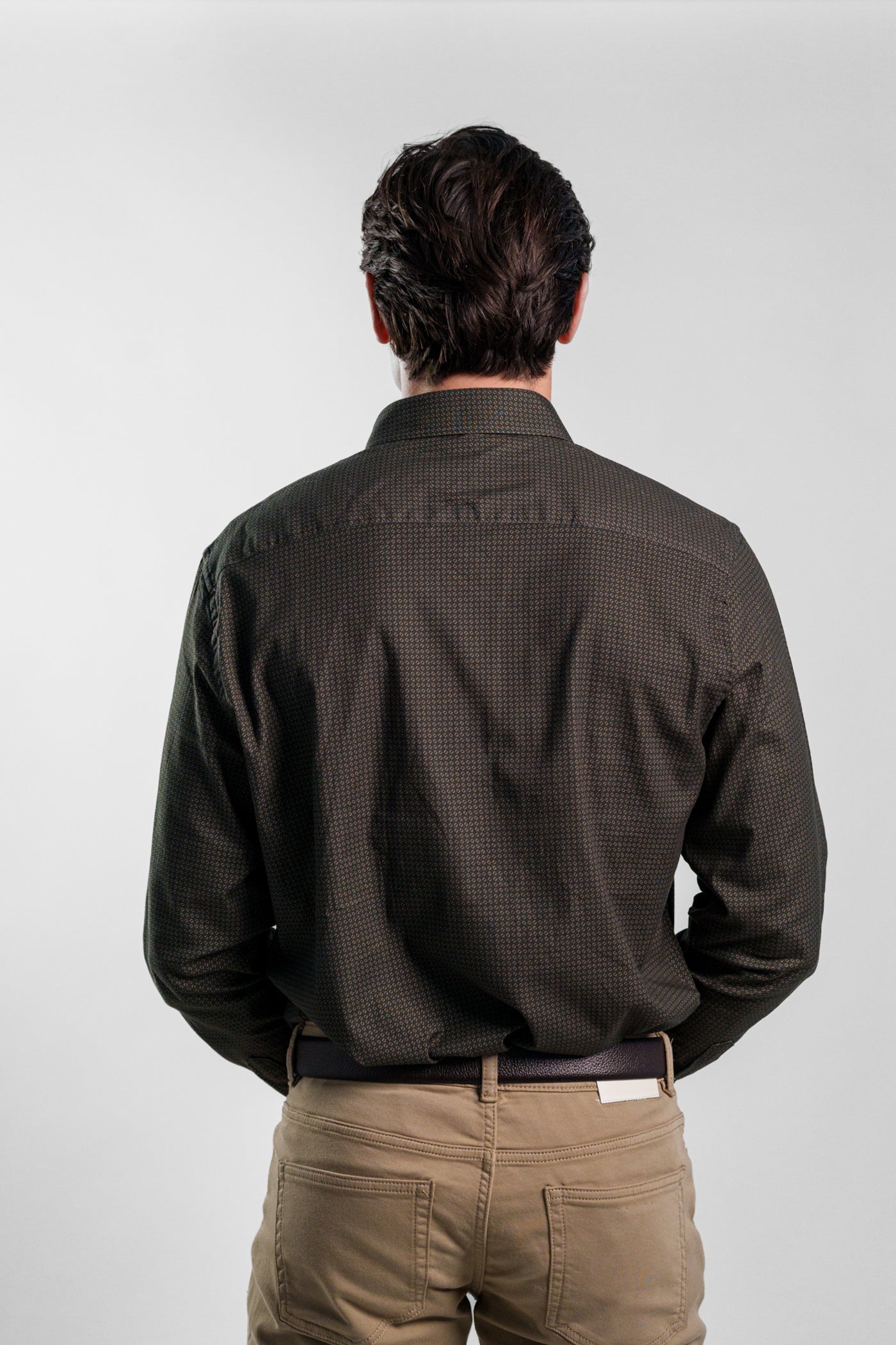 NOVA - Dark Green Rings Long Sleeve Shirt