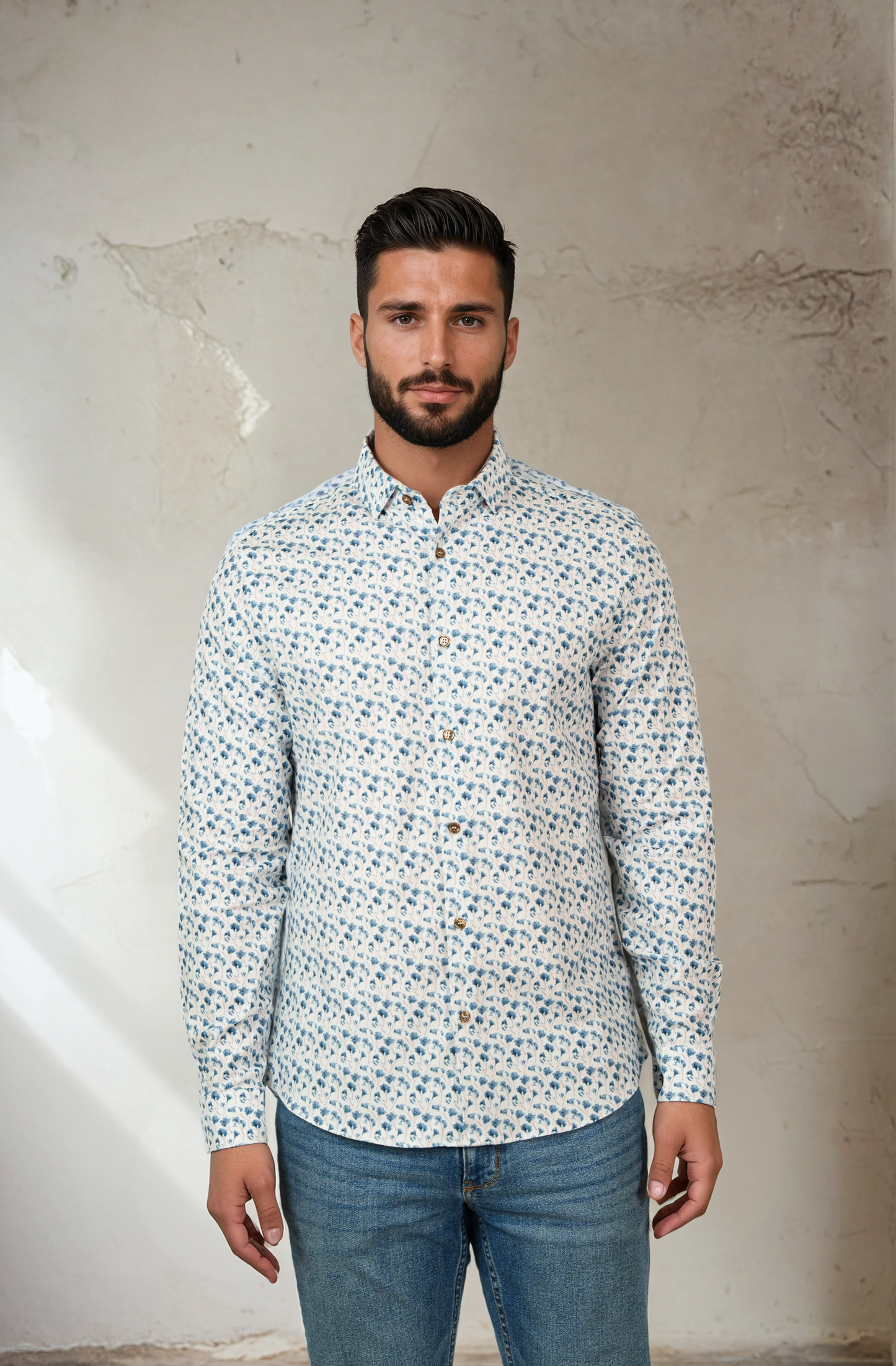 NOVA - White Snowbrush Printed Shirt