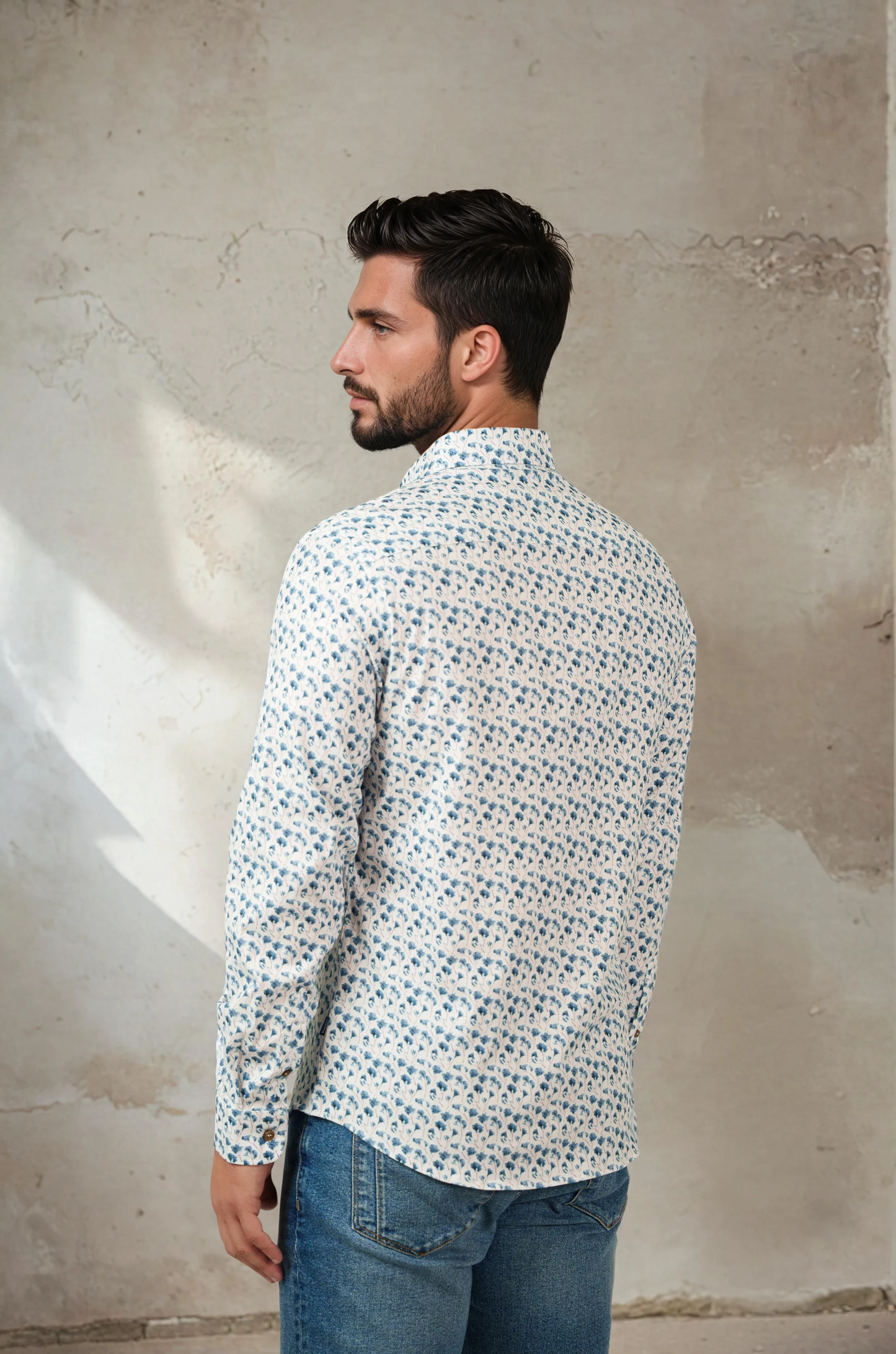 NOVA - White Snowbrush Printed Shirt