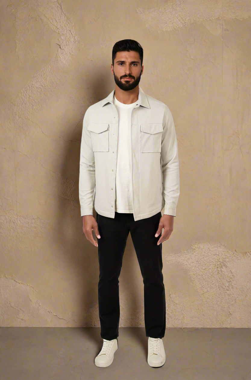 STUDIO - Light Grey Stretch Twill Jacket