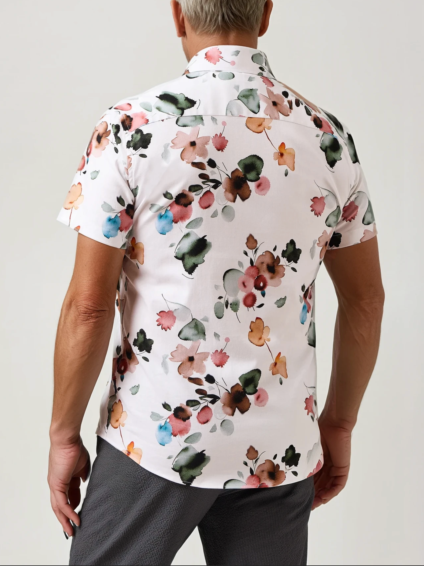 NOVA - White Watercolor Floral Shirt
