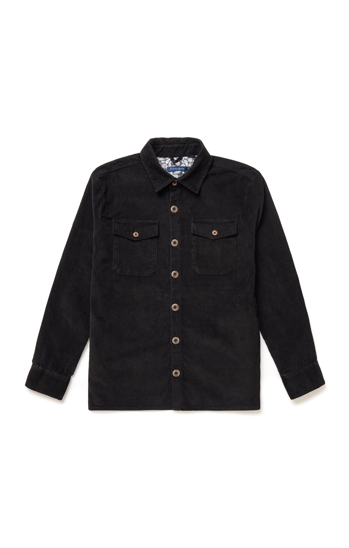 Black Brushed Corduroy Overshirt