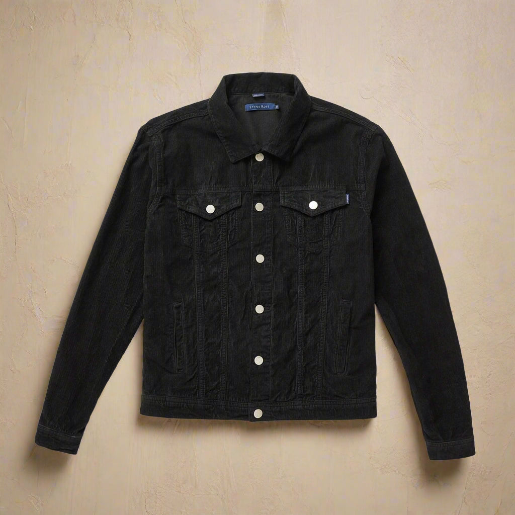 VALLEY - Black Solid Antique Washed Jacket