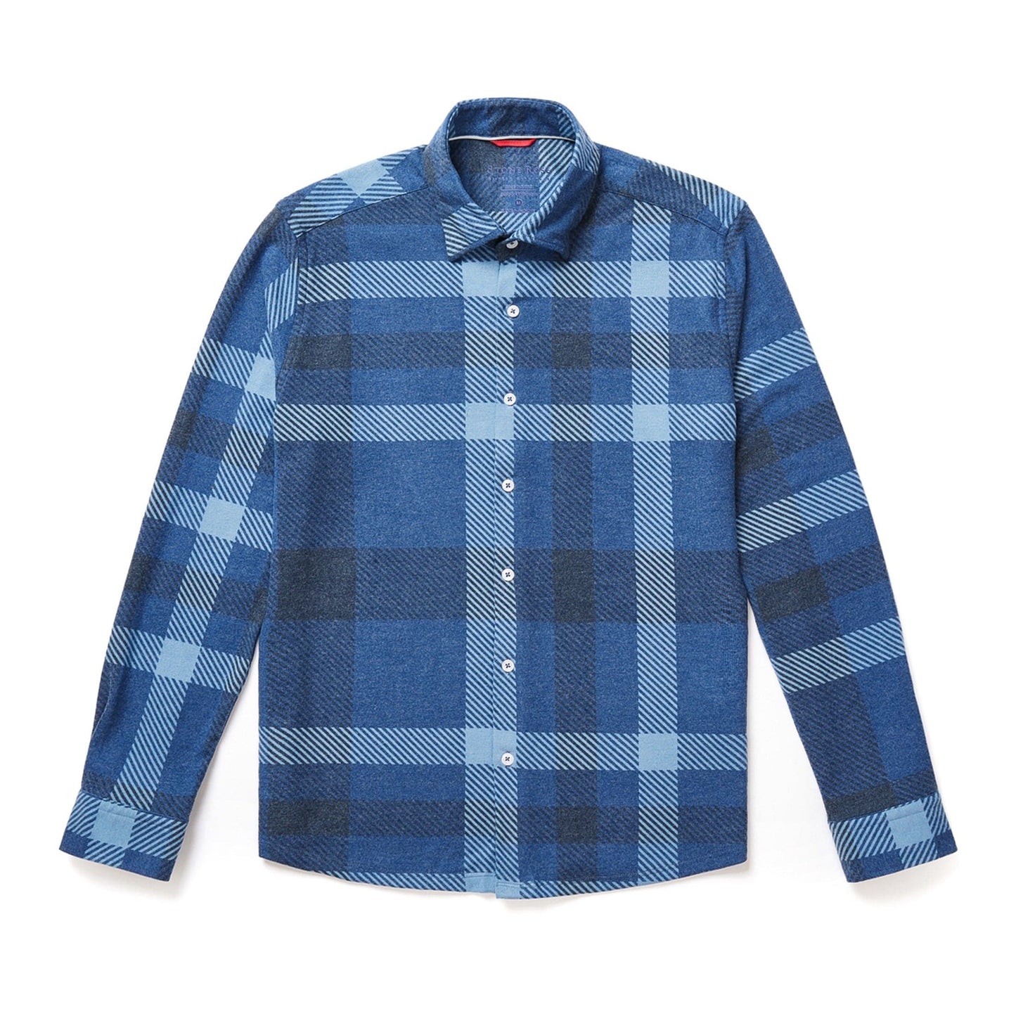 Navy Jumbo Plaid Jersey Shirt