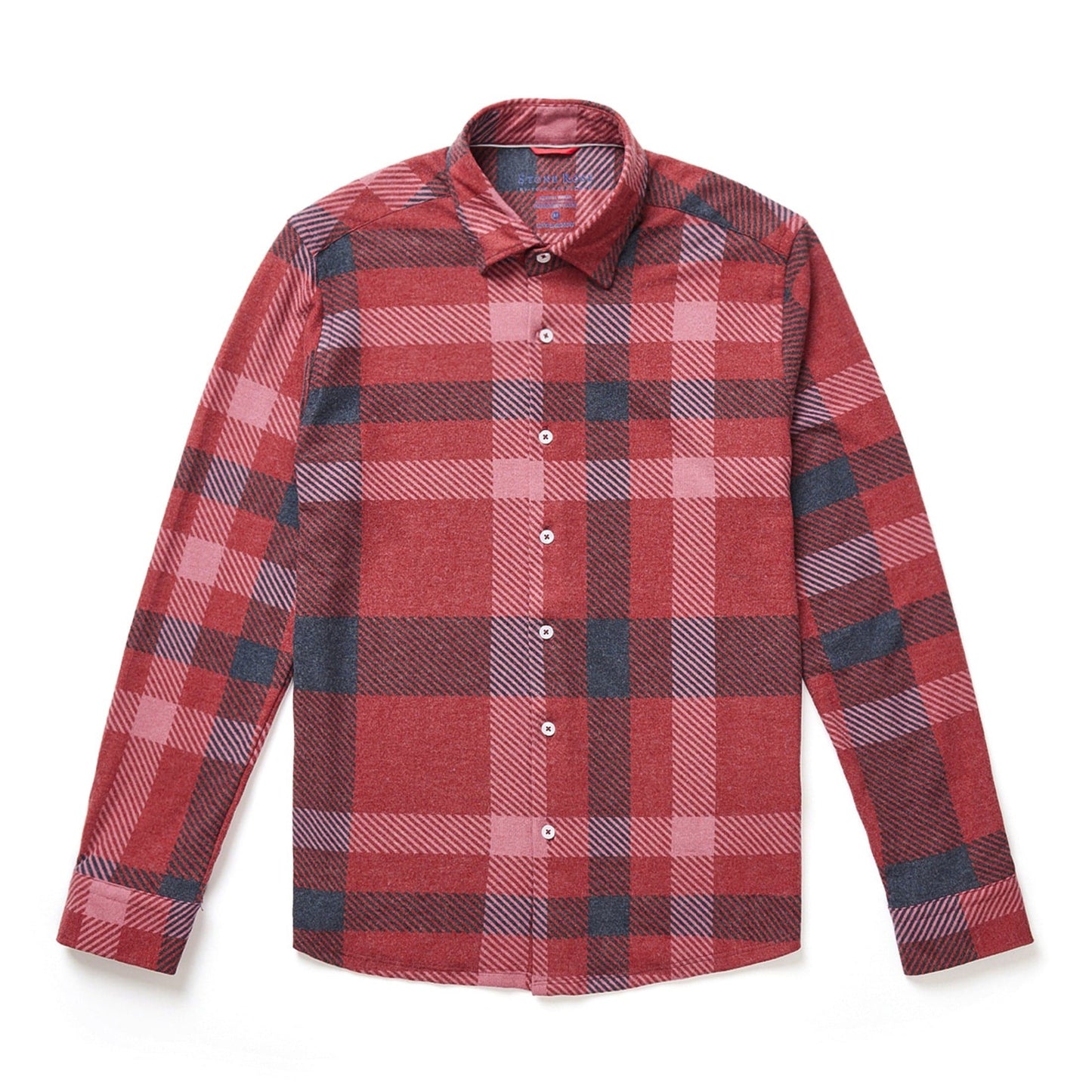 Burgundy Jumbo Plaid Jersey Shirt