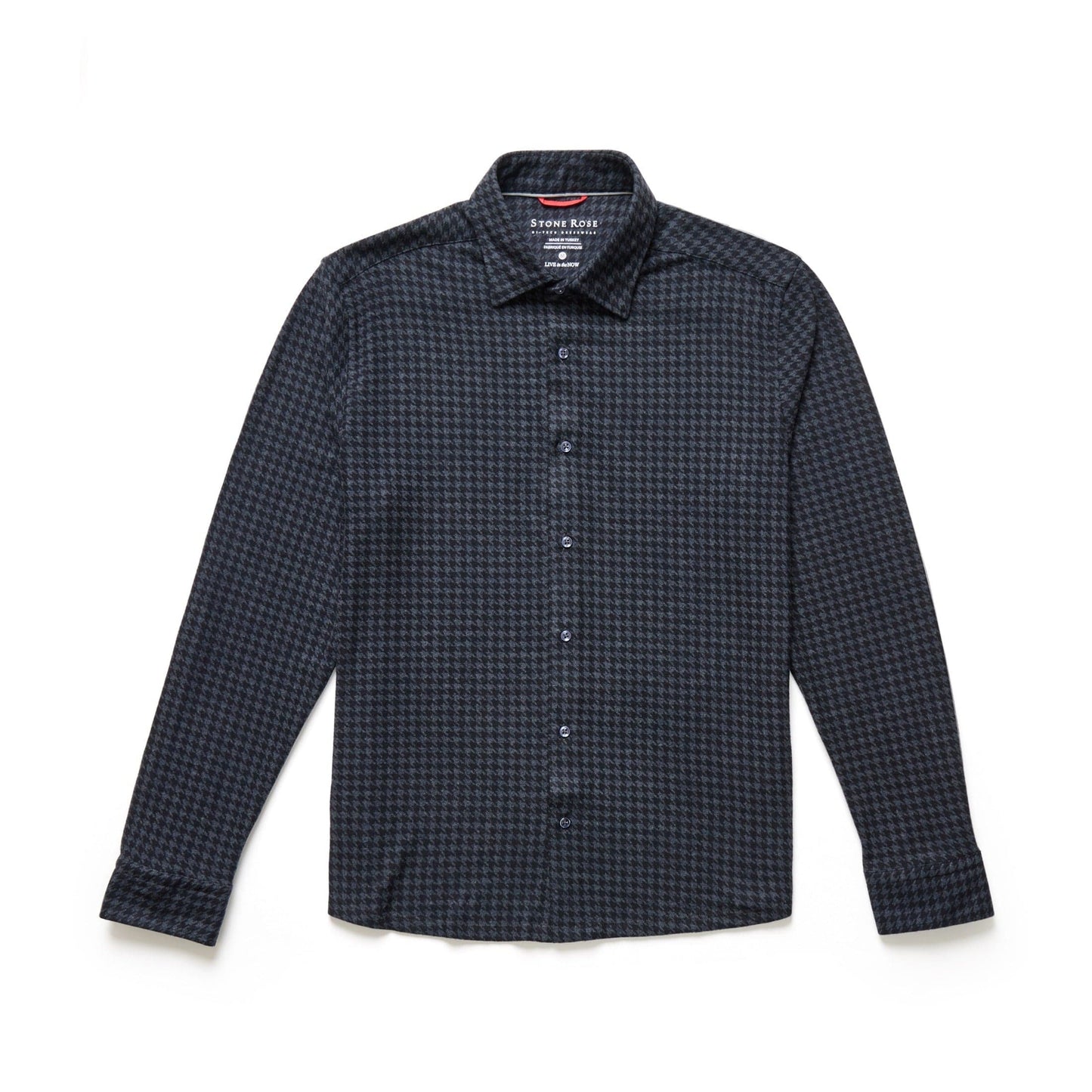 Navy Houndstooth Fleece Shirt