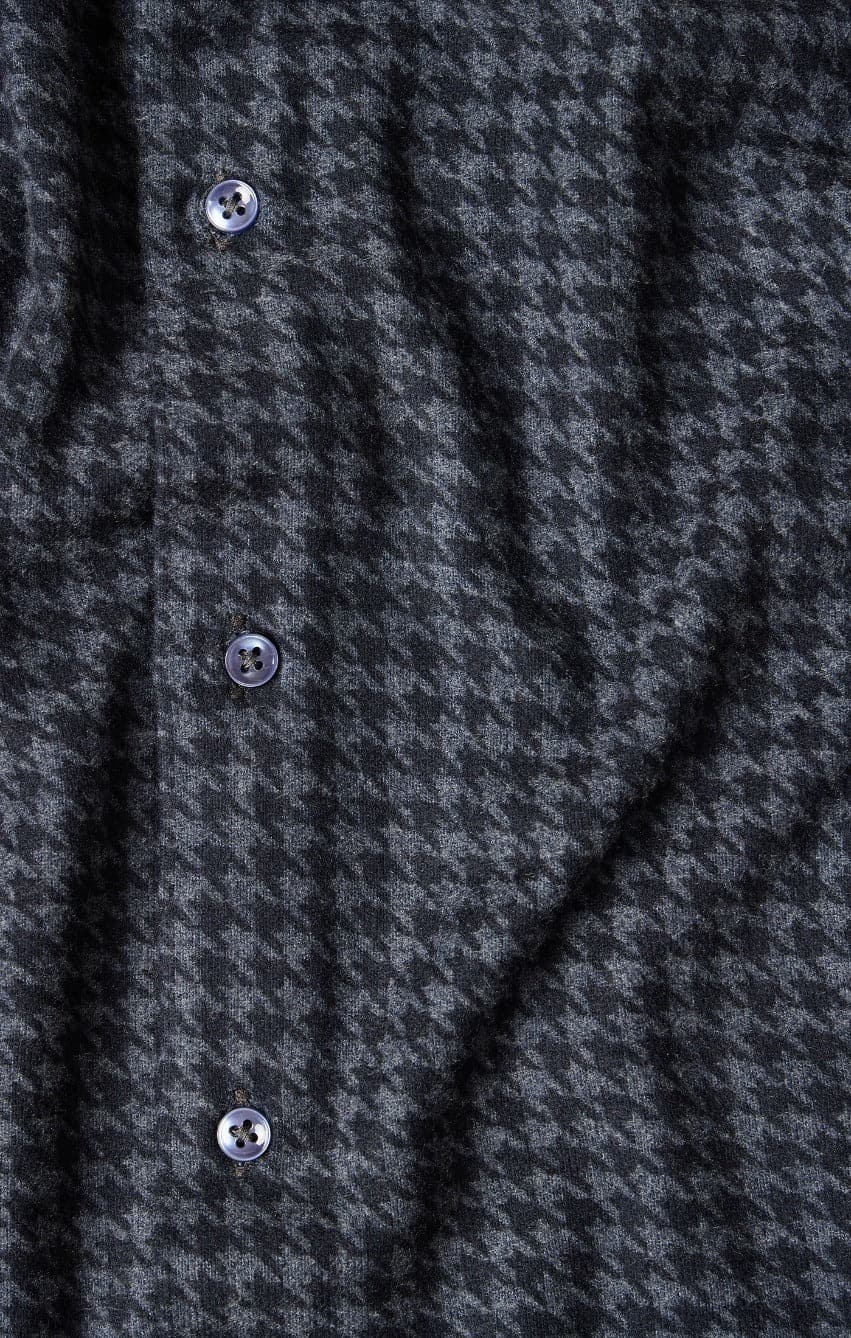 Navy Houndstooth Fleece Shirt