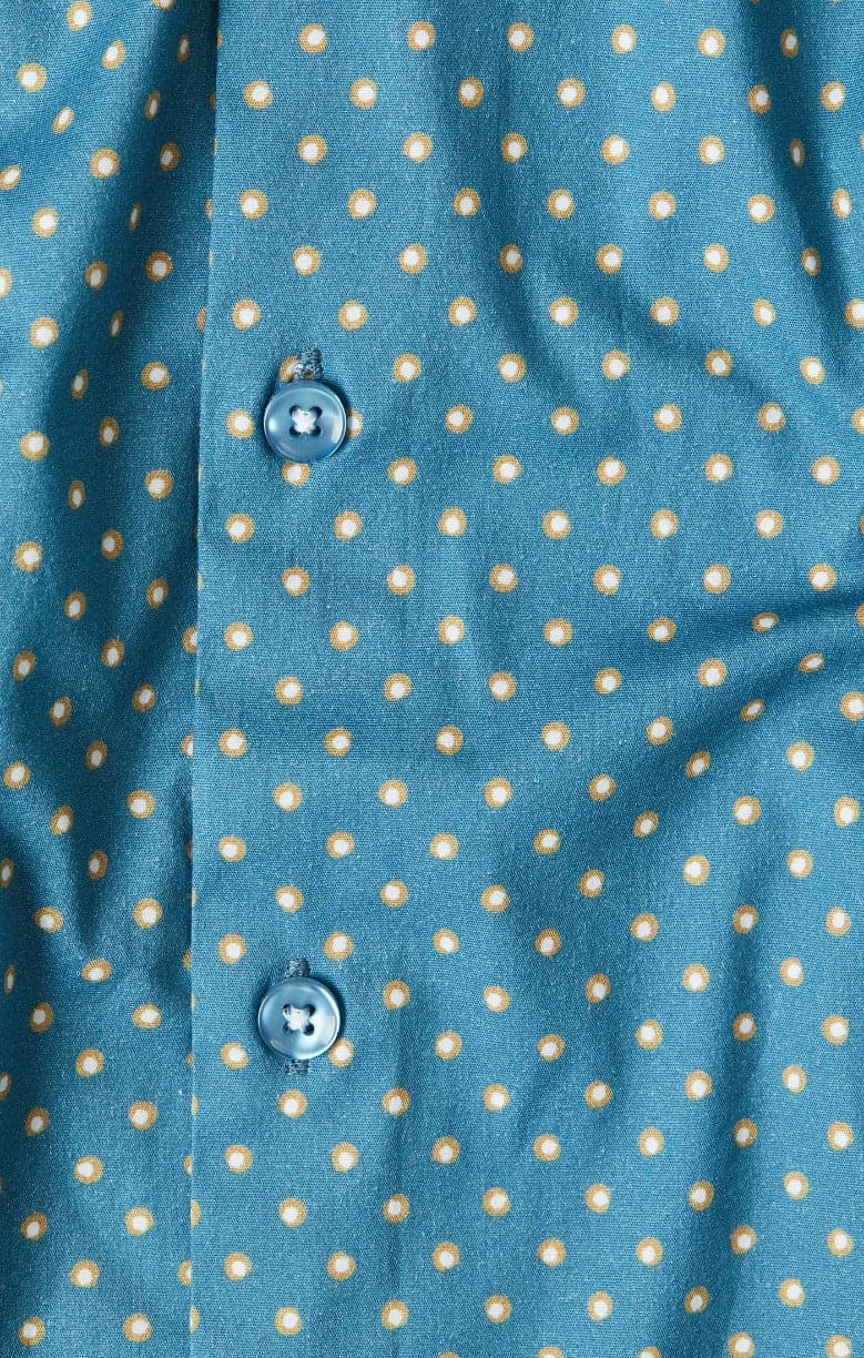Slate Blue Painted Dot Print Shirt