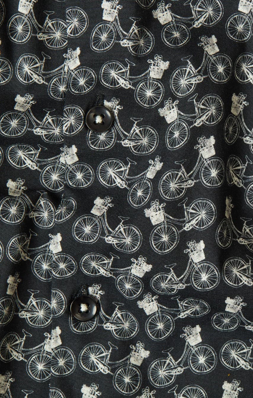 Black Bicycles Print Shirt