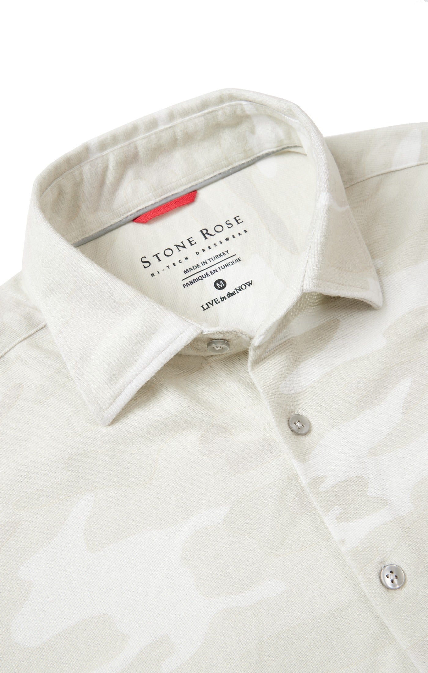 Beige Camouflage Print Jersey Shirt