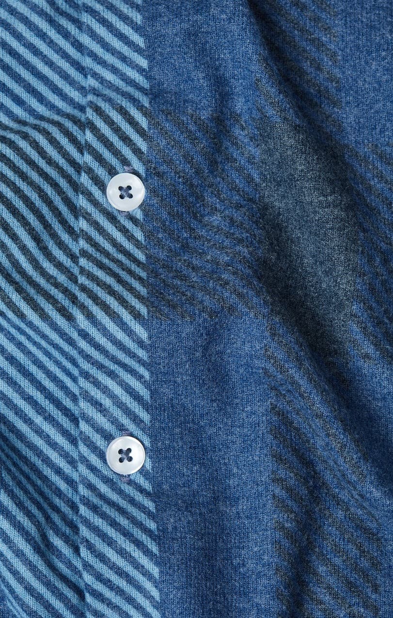 Navy Jumbo Plaid Jersey Shirt