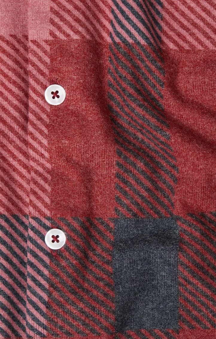 Burgundy Jumbo Plaid Jersey Shirt