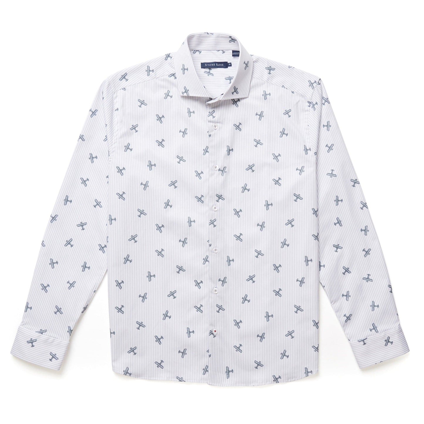 Grey Airplane Print Drytouch Shirt