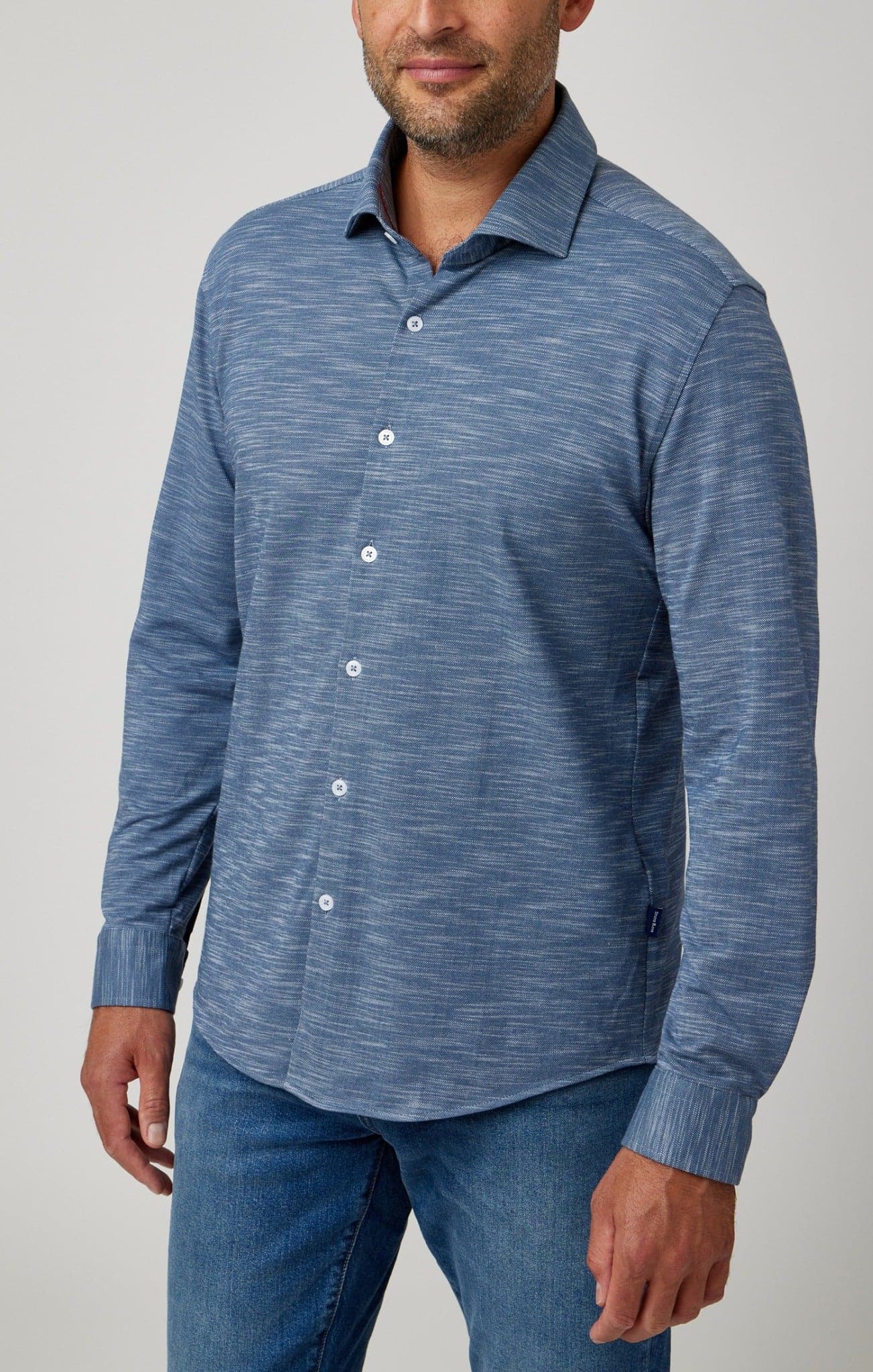 Dark Navy Knit Slub Jersey Shirt