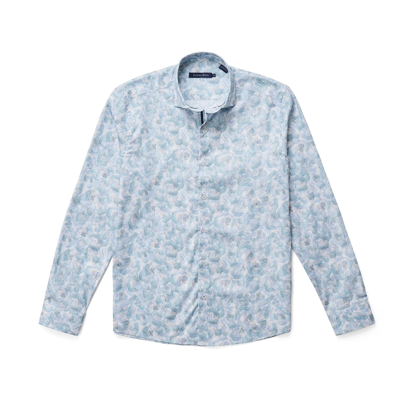 Aqua Roses Long Sleeve Shirt
