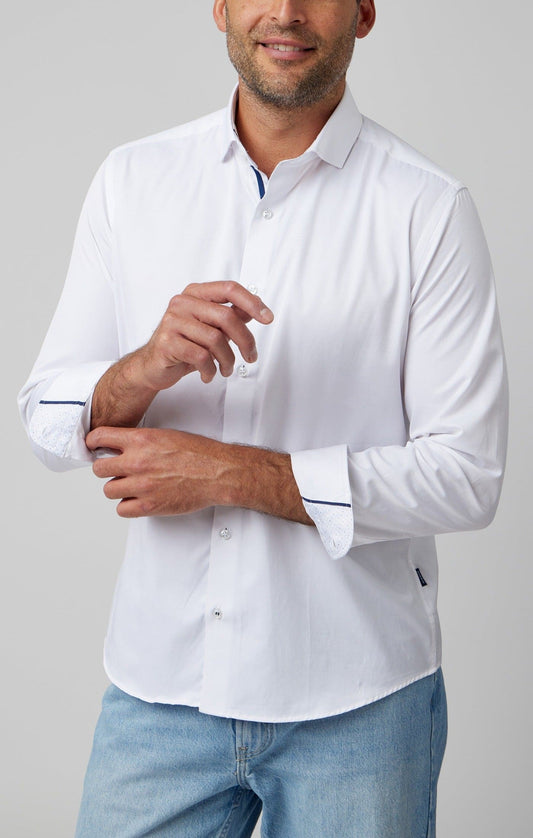 White Solid Long Sleeve DryTouch® Shirt