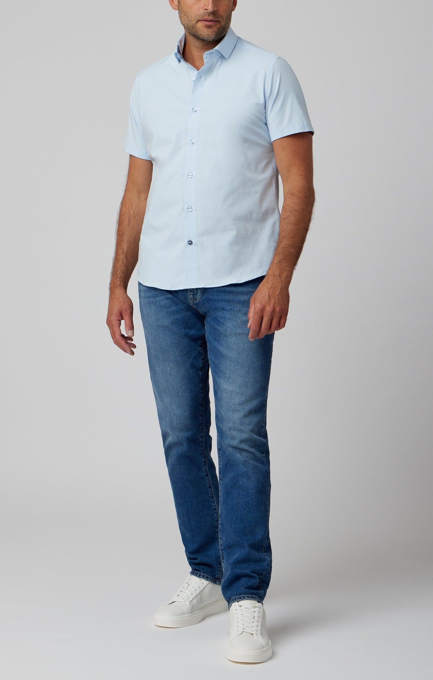 Light Blue Solid Short Sleeve DryTouch® Shirt