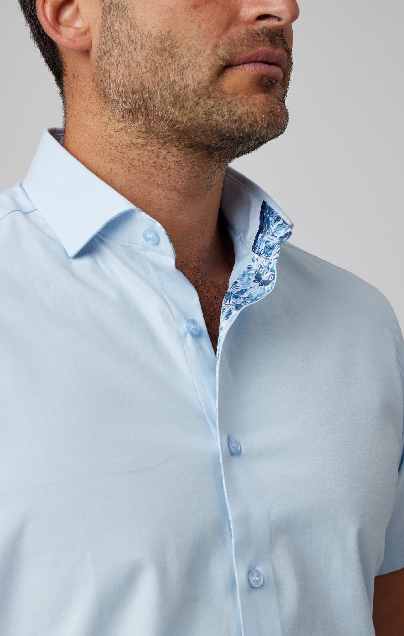 Light Blue Solid Short Sleeve DryTouch® Shirt