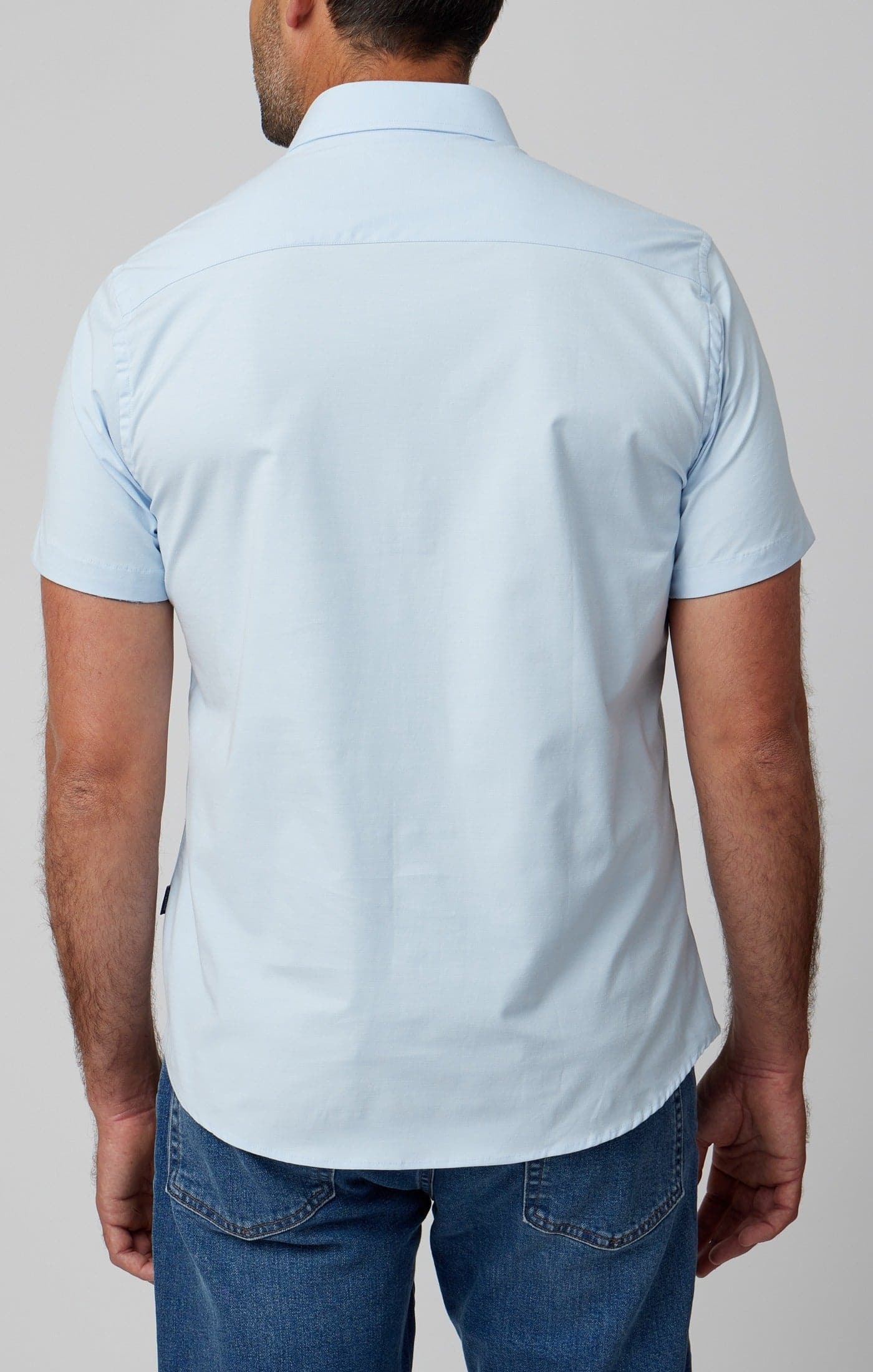 Light Blue Solid Short Sleeve DryTouch® Shirt