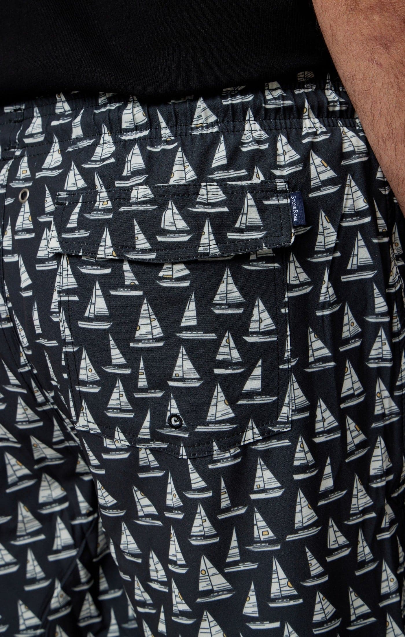 HELIOS - Black Sailboats Swim Shorts